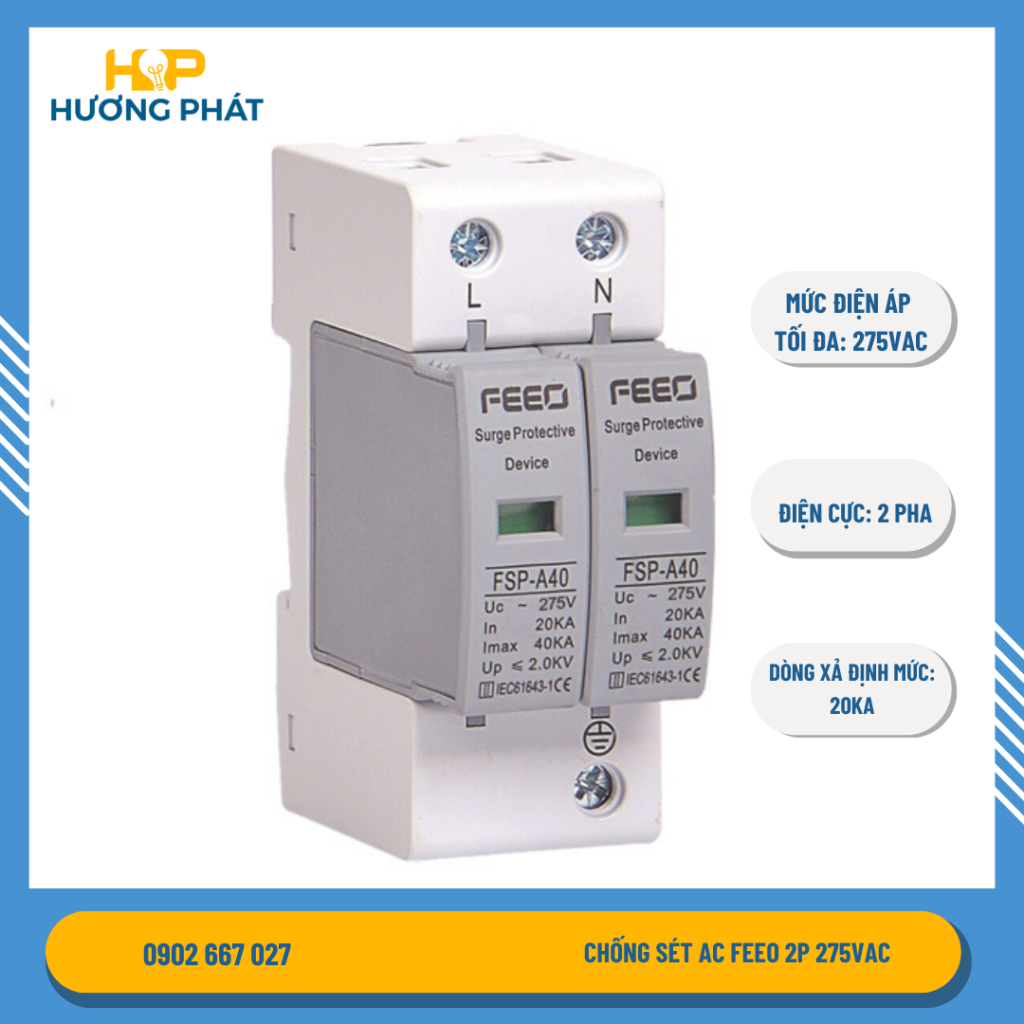 Chống sét AC FEEO 2P 275VAC