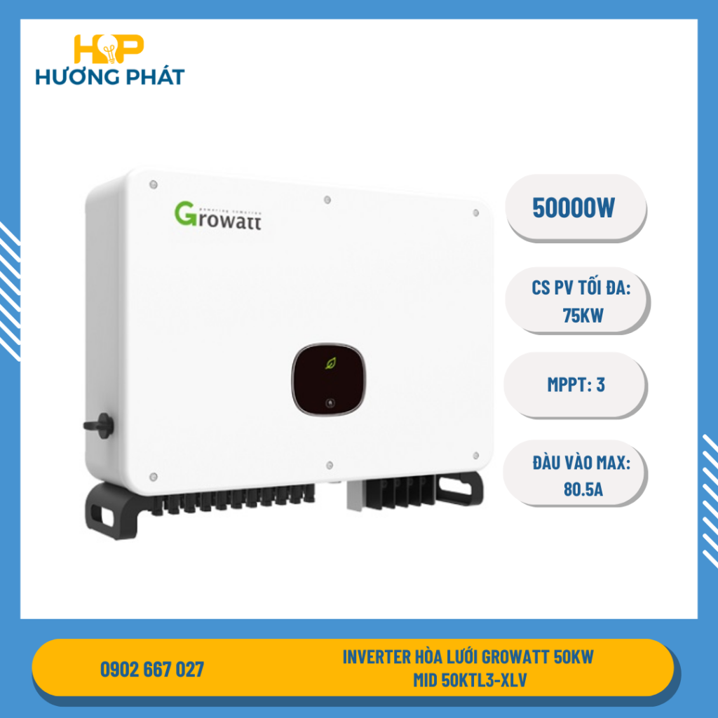 INVERTER HÒA LƯỚI GROWATT 50KW MID 50KTL3-XLV