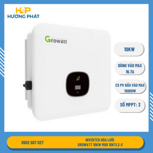 Inverter hòa lưới Growatt 10KW MOD 10KTL3-X