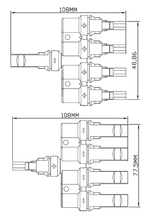 Jack nối MC4 T4 1500V DC