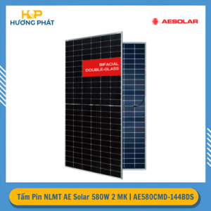 Tấm Pin Năng Lượng Mặt Trời AE Solar 580W 2 Mặt Kính