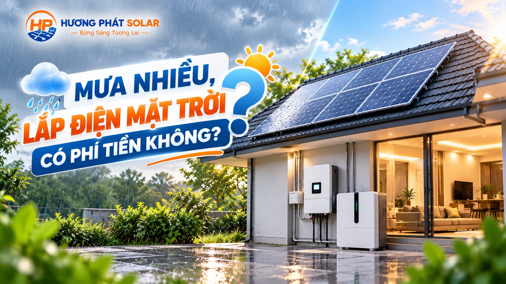 Vậy mưa nhiều, lắp điện mặt trời có phí tiền không?