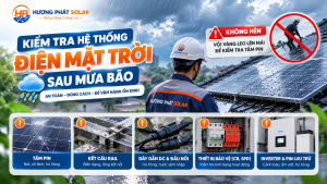 Kiểm tra hệ thống điện mặt trời sau mưa bão