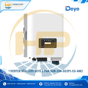 Inverter hòa lưới Deye 10kW SUN-10K-G02P1-EU-AM2 – 1 pha, 2 MPPT, hiệu suất 97,7%