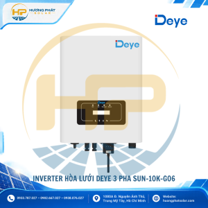 Inverter hòa lưới Deye 10kW SUN-10K-G06P3-EU-BM2-P1 – 3 pha, 2 MPPT, hiệu suất 98,5%