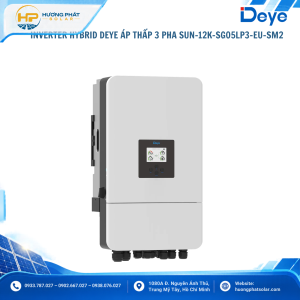 Inverter Hybrid Deye 12kW SUN-12K-SG05LP3-EU-SM2 – 3 pha, 2 MPPT, pin áp thấp