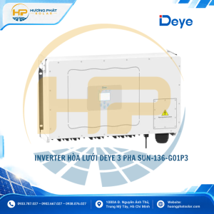 Inverter hòa lưới Deye 136kW SUN-136K-G01P3-EU-AM8 – 3 pha, 8 MPPT