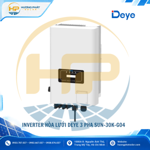 Inverter hòa lưới Deye 30kW SUN-30K-G04 – 3 pha, 2 MPPT, hiệu suất 98,6%