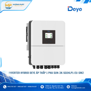Inverter Hybrid Deye 3kW SUN-3K-SG04LP1-EU-SM1 – 1 pha, 1 MPPT, pin áp thấp