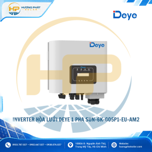Inverter hòa lưới Deye 6kW SUN-6K-G05P1-EU-AM2 – 1 pha, 2 MPPT, hiệu suất 97,5%