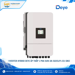 Inverter Hybrid Deye 6kW SUN-6K-SG05LP1-EU-SM2-P – 1 pha, 2 MPPT, pin áp thấp