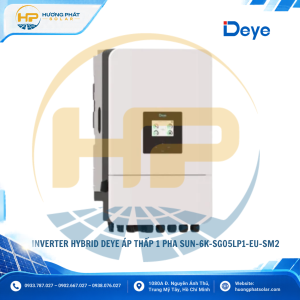 Inverter Hybrid Deye 6kW SUN-6K-SG05LP1-EU-SM2-P – 1 pha, 2 MPPT, pin áp thấp