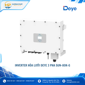 Inverter hòa lưới Deye 80kW SUN-80K-G – 3 pha, 4 MPPT, hiệu suất 98,7%
