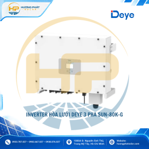 Inverter hòa lưới Deye 80kW SUN-80K-G – 3 pha, 4 MPPT, hiệu suất 98,7%
