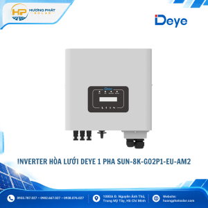 Inverter hòa lưới Deye 8kW SUN-8K-G02P1-EU-AM2 – 1 pha, 2 MPPT, hiệu suất 97,7%