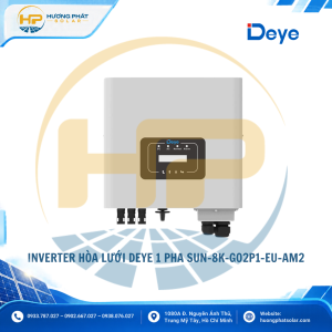 Inverter hòa lưới Deye 8kW SUN-8K-G02P1-EU-AM2 – 1 pha, 2 MPPT, hiệu suất 97,7%