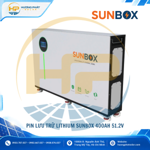 Pin lưu trữ Lithium SUNBOX 400Ah 51.2V – 20.48kWh, cell BYD, BMS 200A